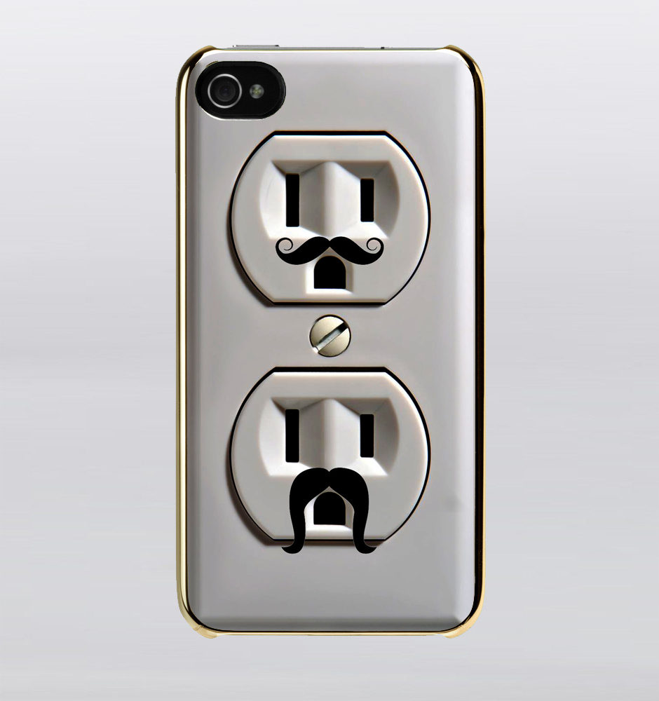 Funny Electric Plug Mustache Iphone Case And Samsung Galaxy Case